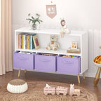 Bookcase With Collapsible Drawers, Book Display Organizer