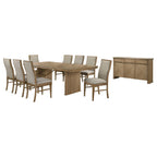 Adina 10-piece Extension Dining Set Distressed Light Brown
