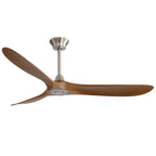 Outdoor Ceiling Fan No Light With 3 Blades Smart App Control - Brushed Nickel
