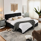 Storage Upholstered Hydraulic Platform Bed With Integrated Headboard