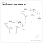 Zachary - 2 Piece Set Cast Aluminum Coffee Table - Black