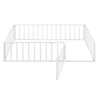 Metal Floor Bed Frame With Fence And Door