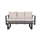 3 Person Sofa With Rectangular Coffee Table, Cushions Tino Tino - Beige