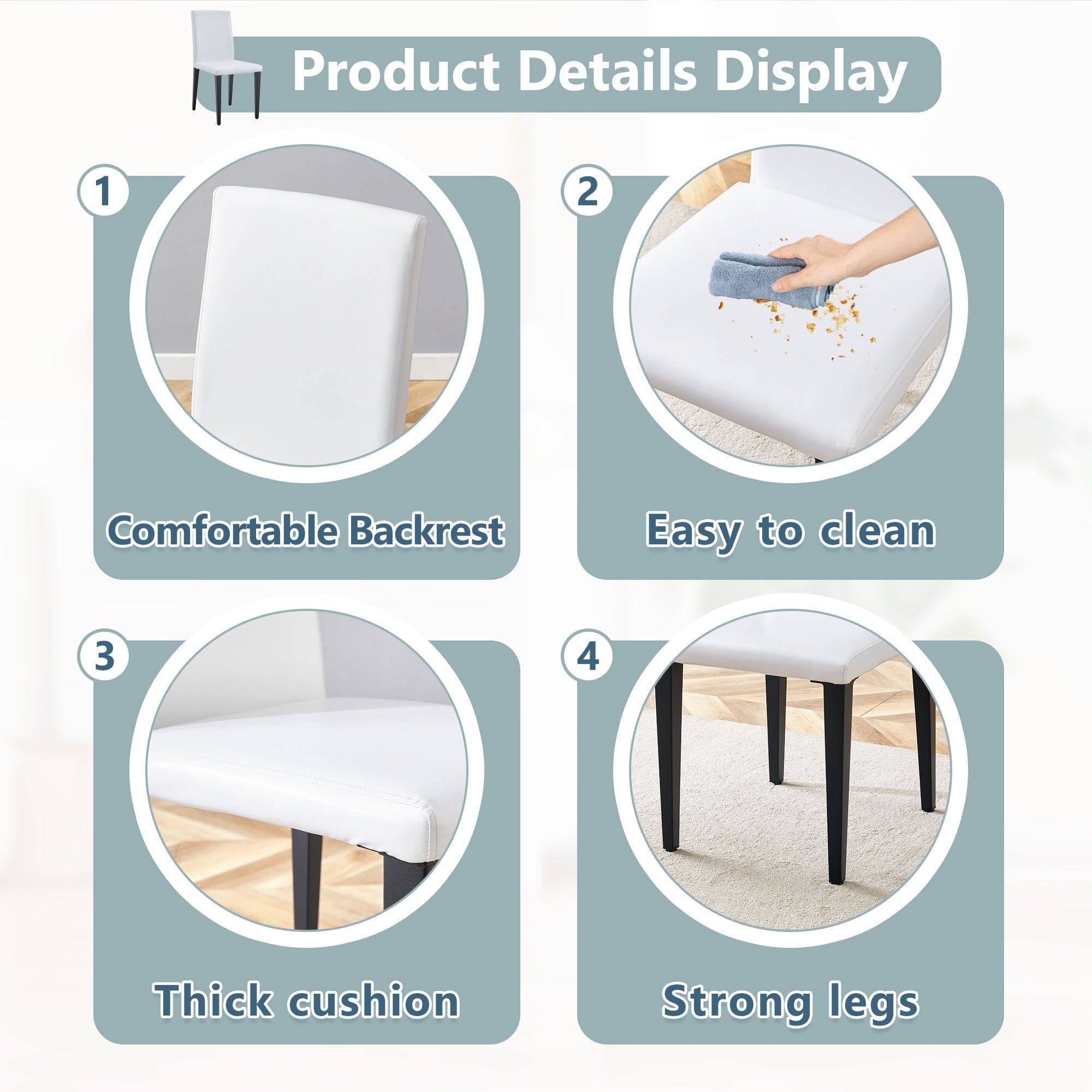 Versatile Dining Chairs With Comfortable Design And Metal Legs