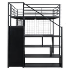 Loft Bed With Built In Work Station, Wardrobe, Storage Staircase And LED