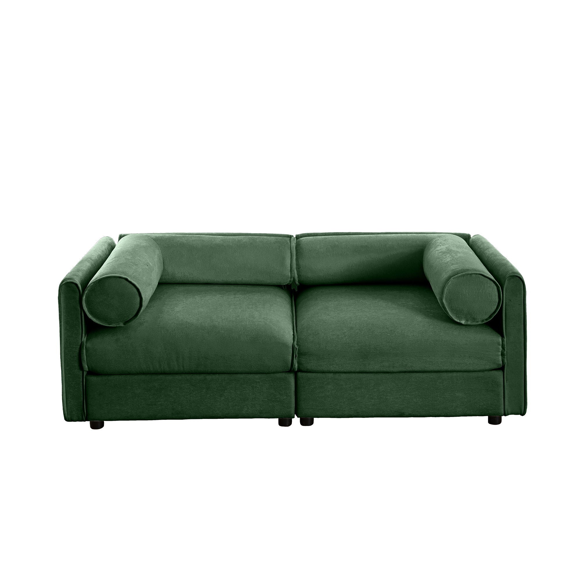 Stylish Sofa With Storage Seat And Cylindrical Backrest