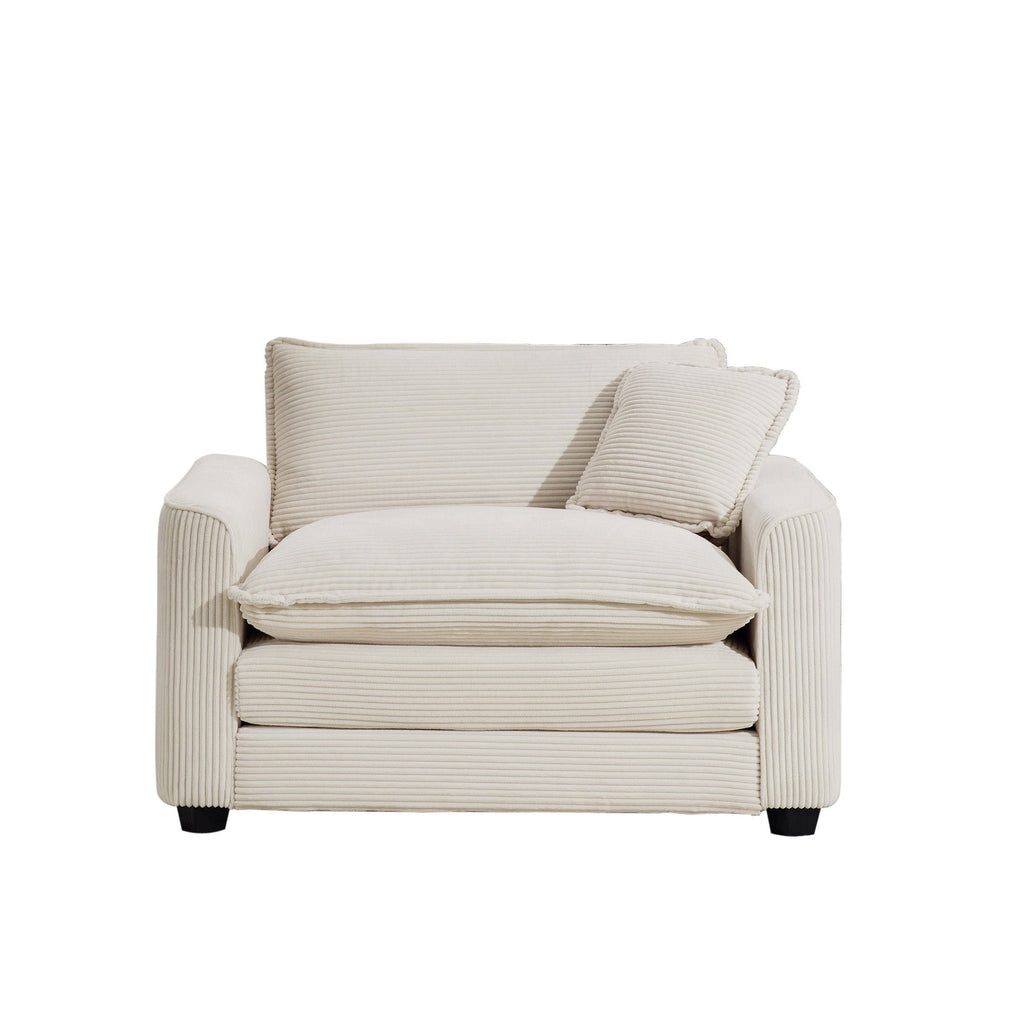 Modern Classic Fabric Single Chair Deep Seat Sofa With Pillow