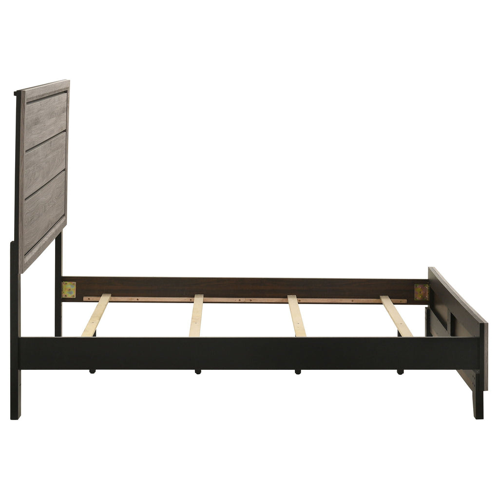 Valen Wood Full Panel Bed Light Taupe