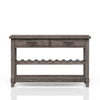 Console Table With Wine Bottle Storage Storage Drawers - Gray