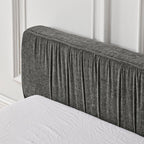 Modern Upholstered Platform Bed Frame With Pleated Design