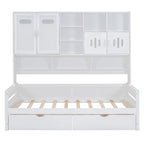 Daybed With All-In-One Cabinet And Shelf