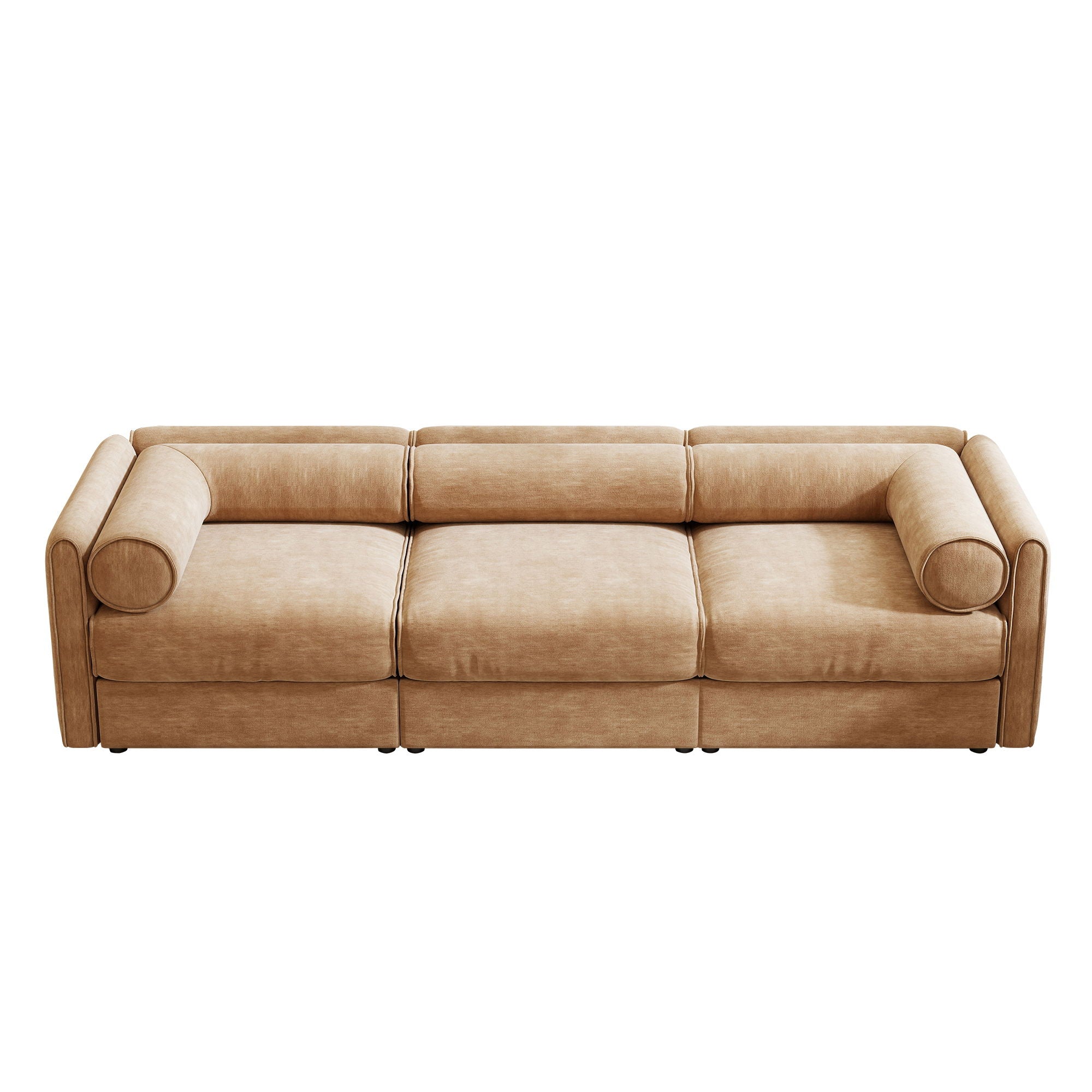 Stylish Sofa With Storage Seat And Cylindrical Backrest