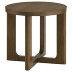 Kessler 2-piece Round Sculptural Wood Coffee Table Set Brown
