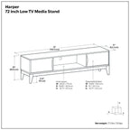 Harper - Low TV Media Stand - Walnut Brown