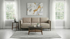 Islington Fabric Upholstered Panel Arm Sofa Taupe