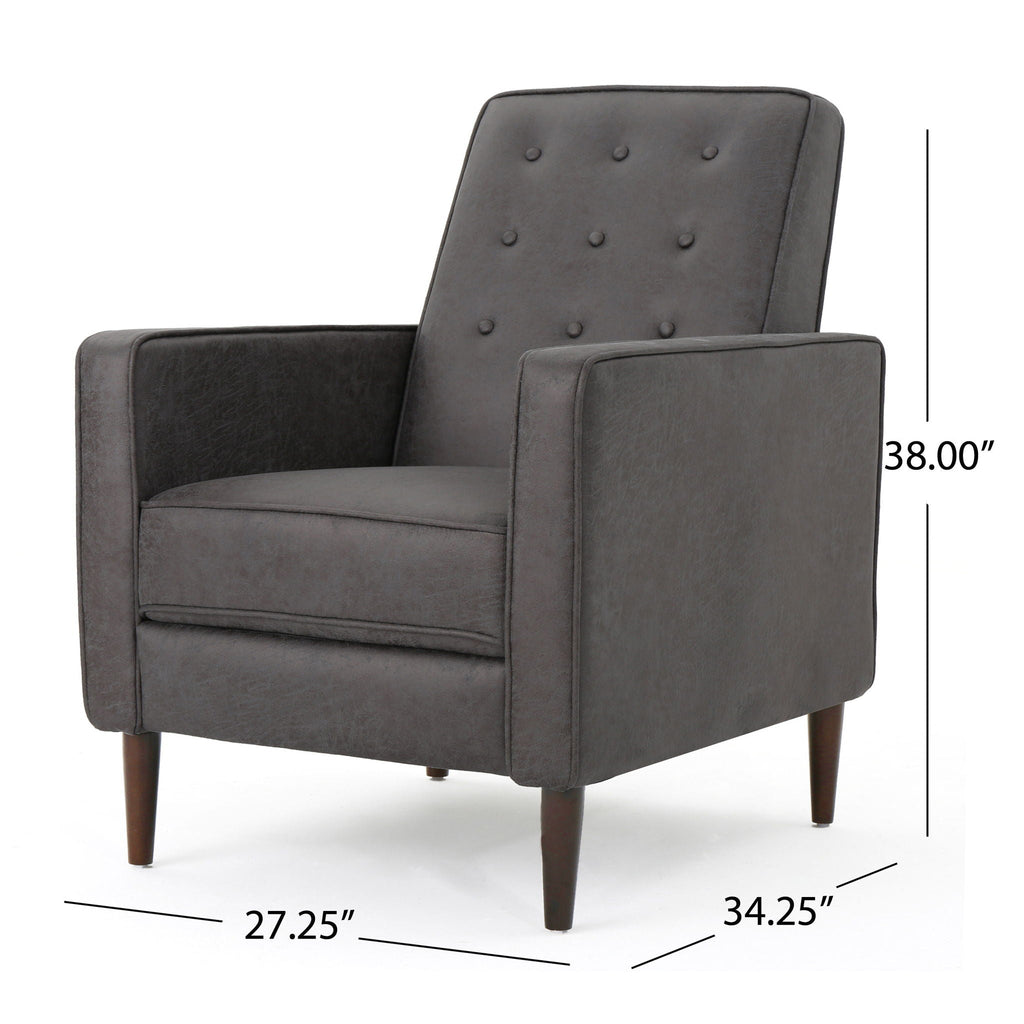 Macedonia - Button Tufted Fabric Recliner - Slate