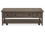 Paxton Place - Rectangular Cocktail Table With Casters - Dovetail Gray