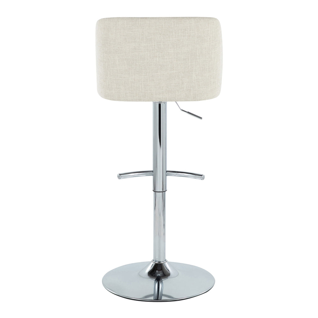 Toriano - Contemporary Adjustable Barstool Swivel With Rounded T Footrest (Set of 2)