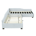 Upholstered Double Daybed With Trundle And Drawer