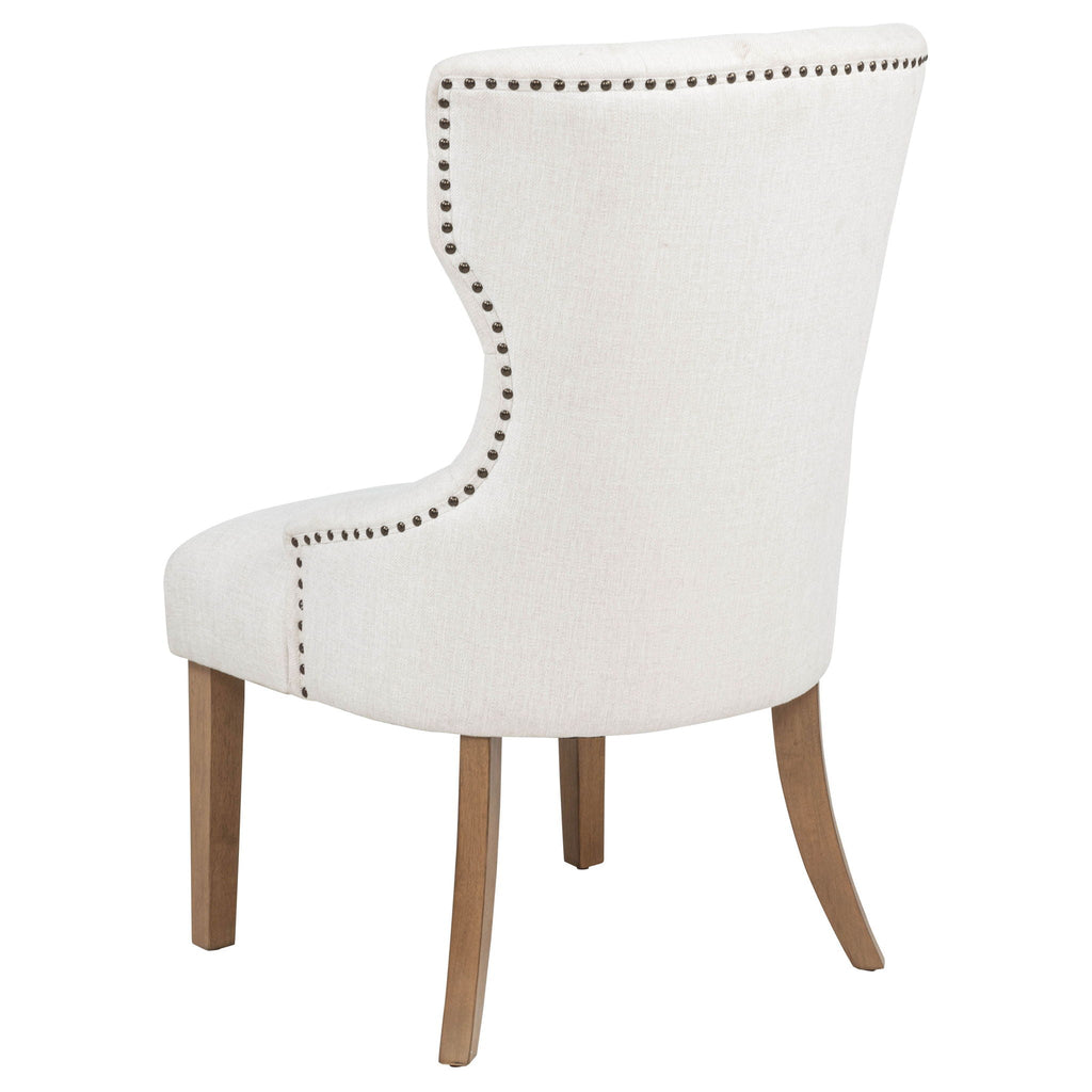 Baney Fabric Upholstered Dining Side Chair Beige and Rustic Honey