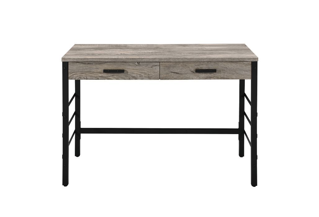 Disho - Writing Desk With USB - Light Weathered Oak & Black