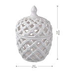 Ballas - Bird Lidded Jar - White