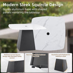 Outdoor Patio Dining Set, Squircle Dining Table, Dining Chairs With Sunbrella Cushions