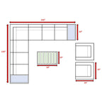 Stylish Entertainment Sectional Set, Outdoor Living