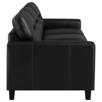 Scotland 2-piece Faux Leather Upholstered Sofa Set Black