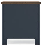 Landocken - Two Drawer Night Stand - Brown / Blue