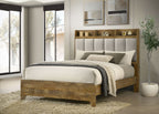 Henderson 57-inch Eastern King Bookcase Panel Bed Medium Oak