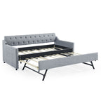 Size Upholstered Daybed With Trundle And USB Charging Armrest