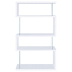 Emelle 63-inch 4-shelf Glass Panel Bookshelf White