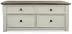 Bolanburg - Lift Top Cocktail Table - White / Brown / Beige