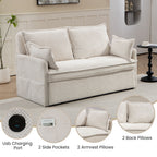 Pull Out Sofa Bed, Convertible Sleeper Sofa Couch, Side Storage, And USB / C - Type Charging Ports Chair