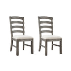 Upholstered Dining Chairs (Set of 2) - Brown - Wood