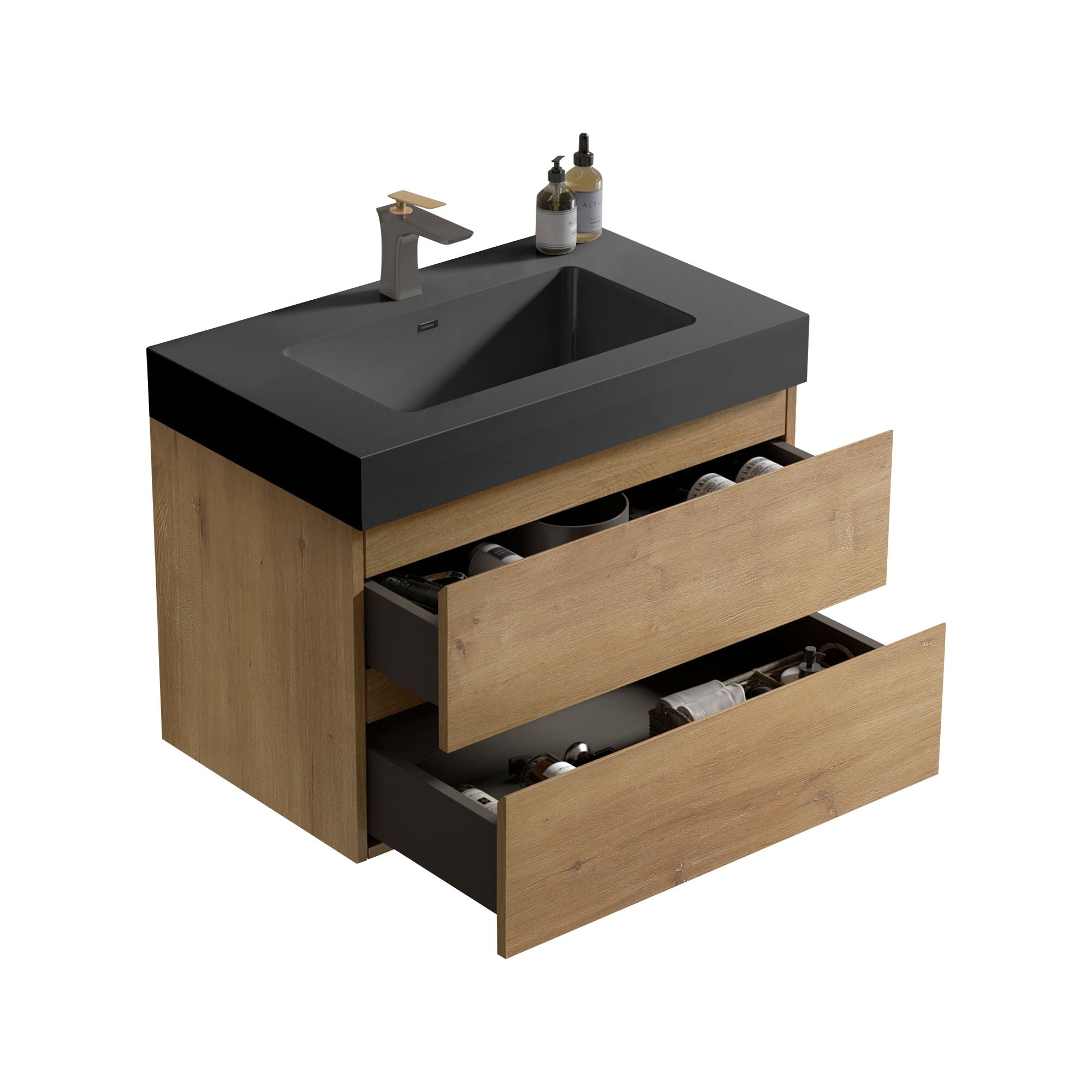 Alice - Bathroom Vanity With Sink, Large Storage, Wall Mounted