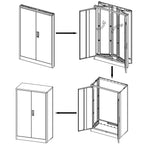 Metal Storage Cabinet With Locking Doors And Adjustable Shelf, Folding Filing Storage Cabinet, Folding Storage Locker Cabinet For Home Office, School, Garage