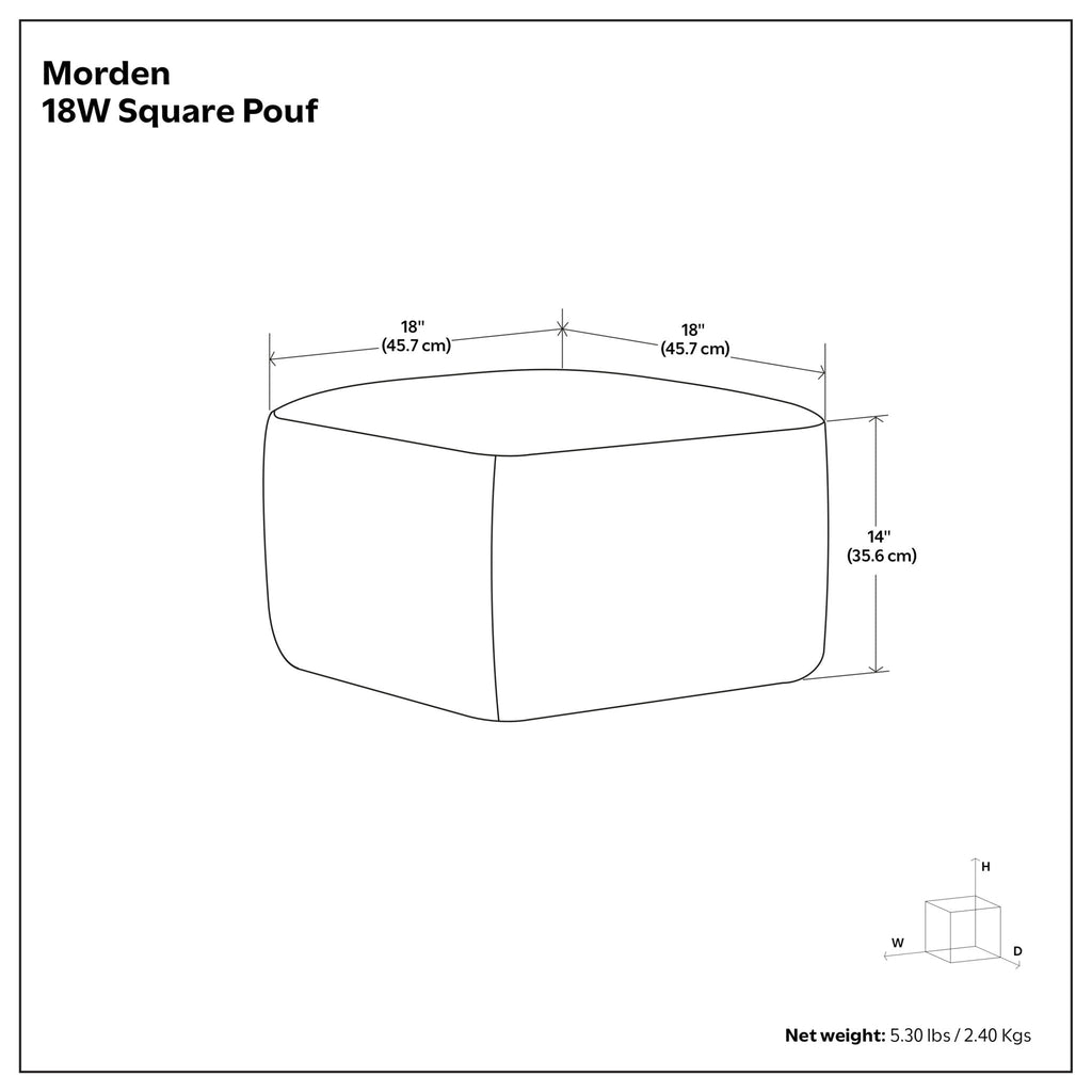 Morden - Square Pouf - Brown