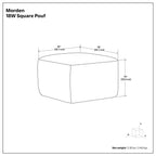 Morden - Square Pouf - Brown