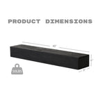 48'' Embossed Fireplace Mante, Wall Mounted Floating Shelf - Black