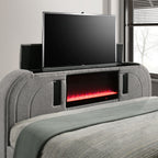 Shelyn - Bedroom Bed With LED, TV Stand, Fireplace & Bluetooth