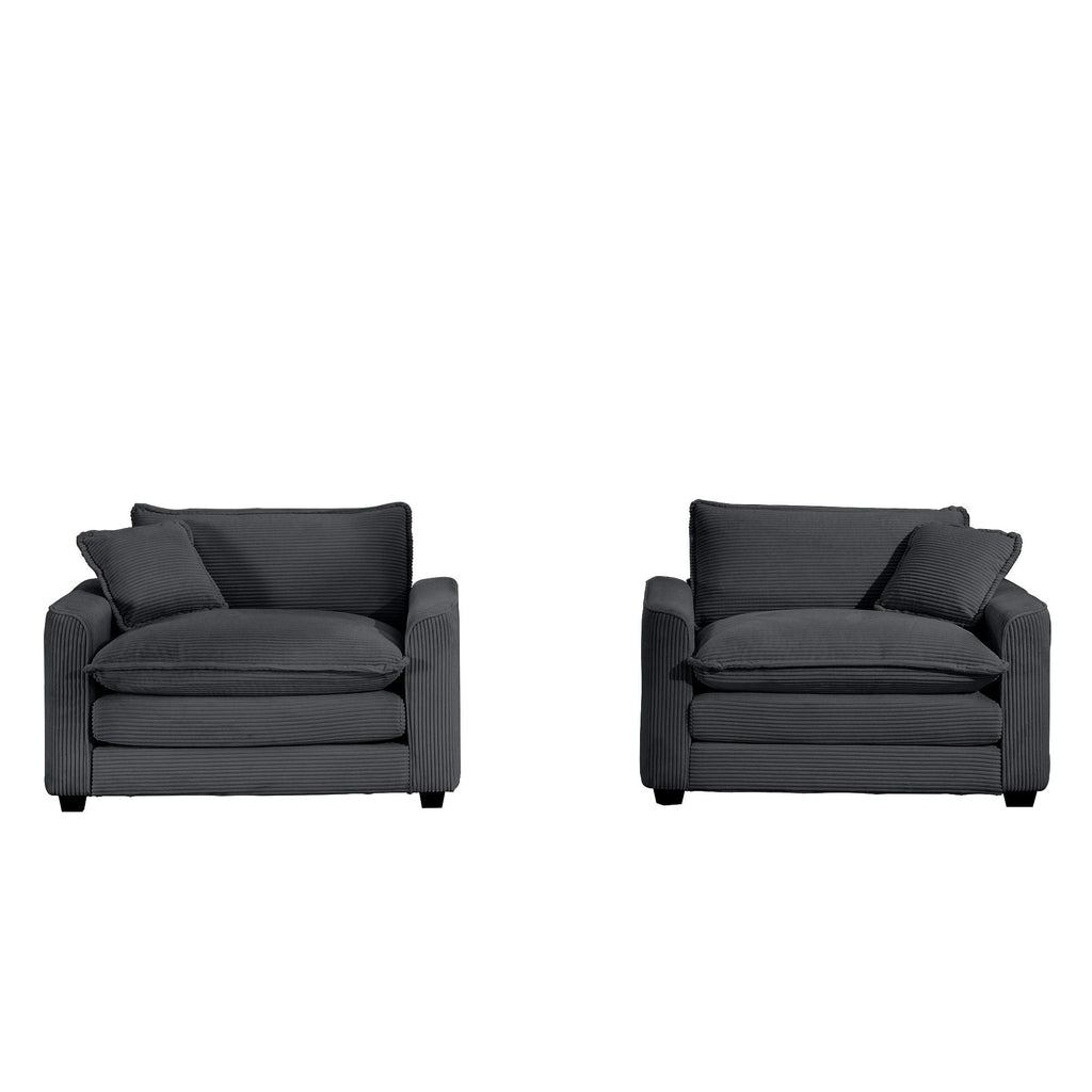 Modern Classic Fabric Single Chair Deep Seat Sofa With Pillow