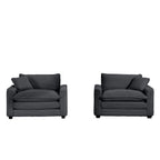 Modern Classic Fabric Single Chair Deep Seat Sofa With Pillow
