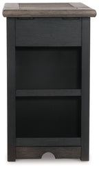 Tyler Creek - Chair Side End Table - Grayish Brown / Black