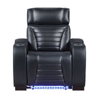 Ephron - Power Motion Recliner With Power Headrest & LED - Black