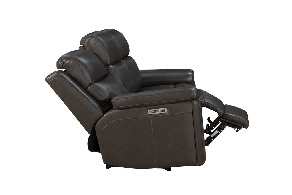 Leon - Power Sofa Recliner With Power Headrest, Power Lumbar, Heat And Massage (Dropdown Table With Smart Tabletop Control) - Smokey Gray