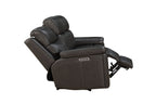 Leon - Power Sofa Recliner With Power Headrest, Power Lumbar, Heat And Massage (Dropdown Table With Smart Tabletop Control) - Smokey Gray