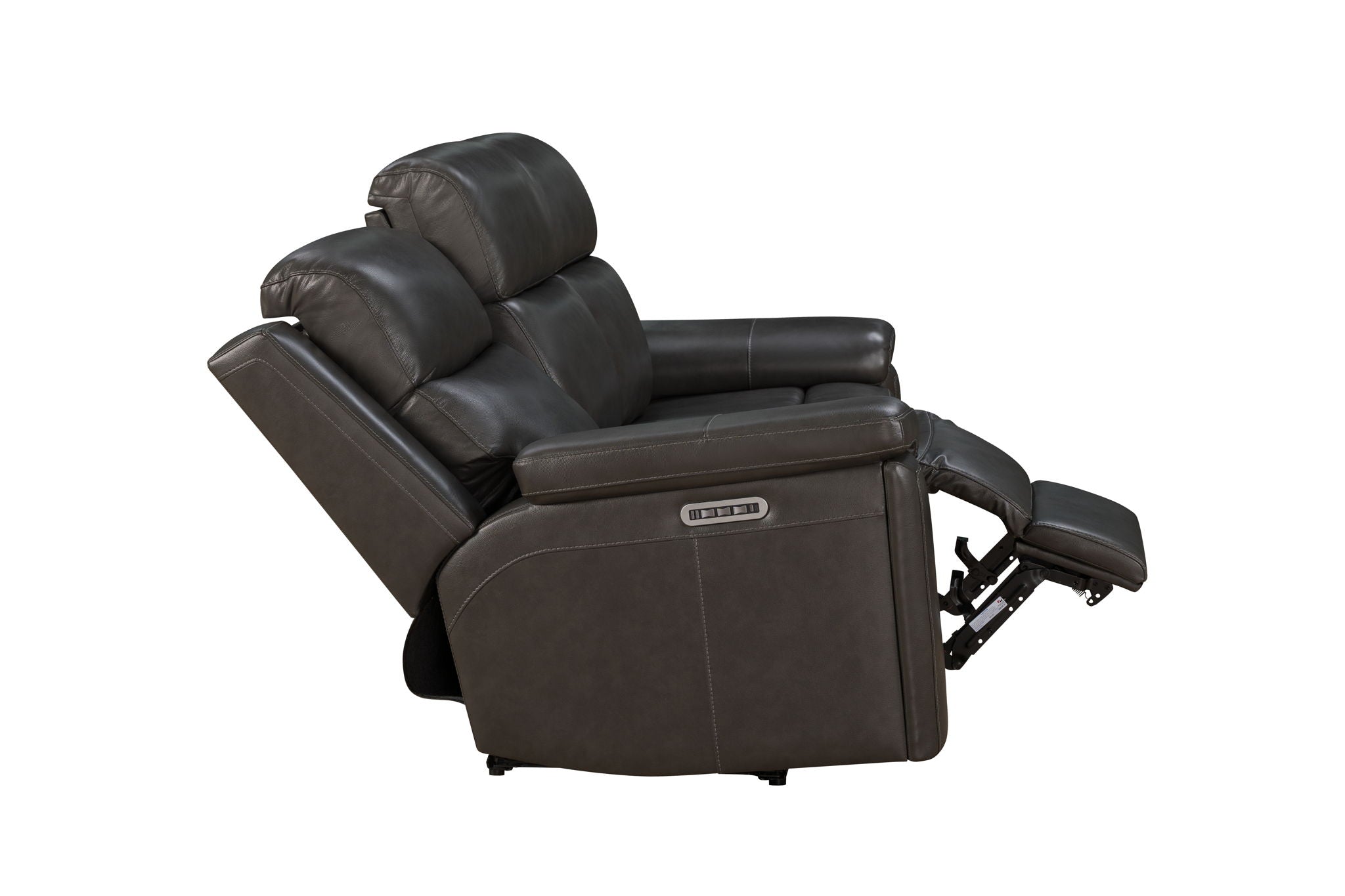 Leon - Power Sofa Recliner With Power Headrest, Power Lumbar, Heat And Massage (Dropdown Table With Smart Tabletop Control) - Smokey Gray