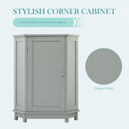 Bathroom Cabinet Triangle Corner Storage Cabinet With Adjustable Shelf Modern Style